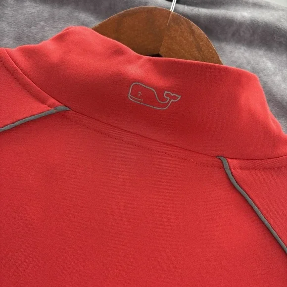 Vineyard Vines Quarter Zip Mens XL Red Pullover Golf Lightweight Long Sleeve - Picture 5 of 5
